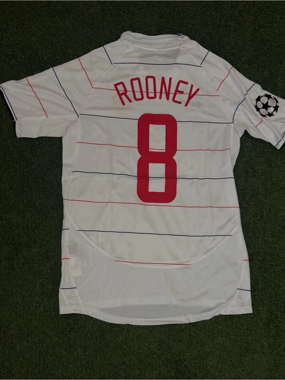 Nike White Men's Football Jersey with Red and Navy Accents